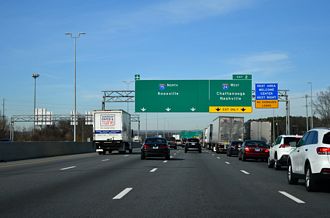 The East End of Interstate 24 in Chattanooga, Tennessee