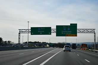 I-75 south at the westbound beginning of Interstate 24