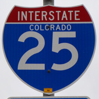 Interstate 25 shield representation