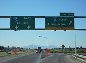 I-10 east at the old loop ramp for I-25 north in Las Cruces, NM.