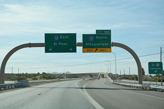 Interstate 10 East at I-25 in Las Cruces, New Mexico