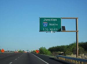 I-10 west 1.5 miles from the split with I-25 north in Las Cruces, New Mexico.