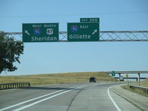 I-25/US 87 north at I-90 - Buffalo, Wyoming