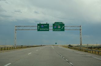 I-90/US 87 east at I-25 - Buffalo, Wyoming