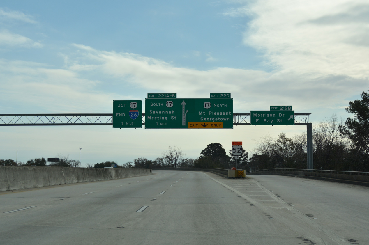 I-26 east at US 17 - Charleston, SC