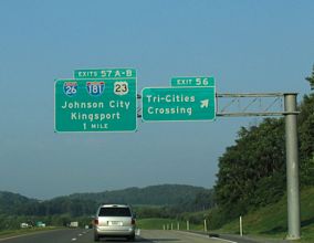 I-81 north at I-26/181 - Colonial Heights, TN