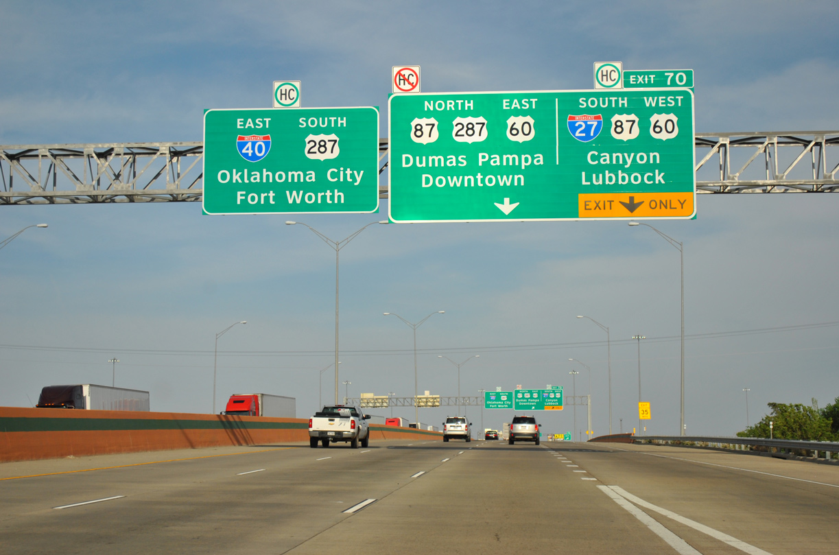 IH 40 east at IH 27/US 60-87-287 - Amarillo, TX