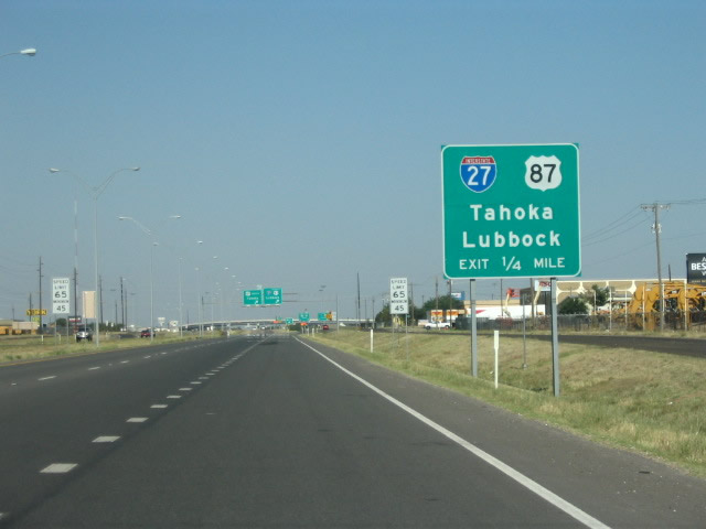 SL 289 west at IH 27/US 87 - Lubbock, TX