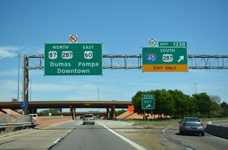 IH 27/US 60-87 north at IH 40/US 287 - Amarillo, TX