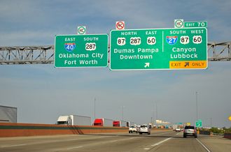 IH 40 east at IH 27/US 60-87-287 - Amarillo, TX