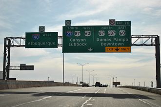 IH 40/US 287 west at IH 27/US 60-87 - Amarillo, TX
