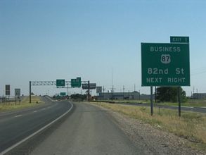 US 87 north at IH 27 - Lubbock, TX