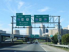 I-29/35 south at I-70/US 40 - 2004