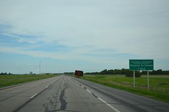 I-29 north at Canadian Border