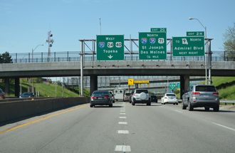 I-70/US 24-40 west at I-29/35/US 71 - Kansas City, MO