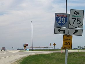 PTH 200 west at PTH 75/I-29 - Emerson, MB