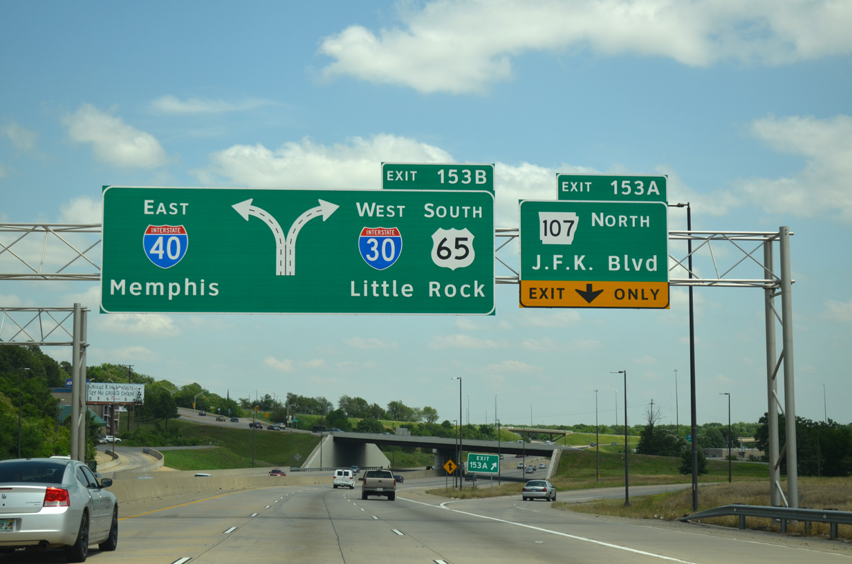 I-40/US 65 east at I-30 in 2014