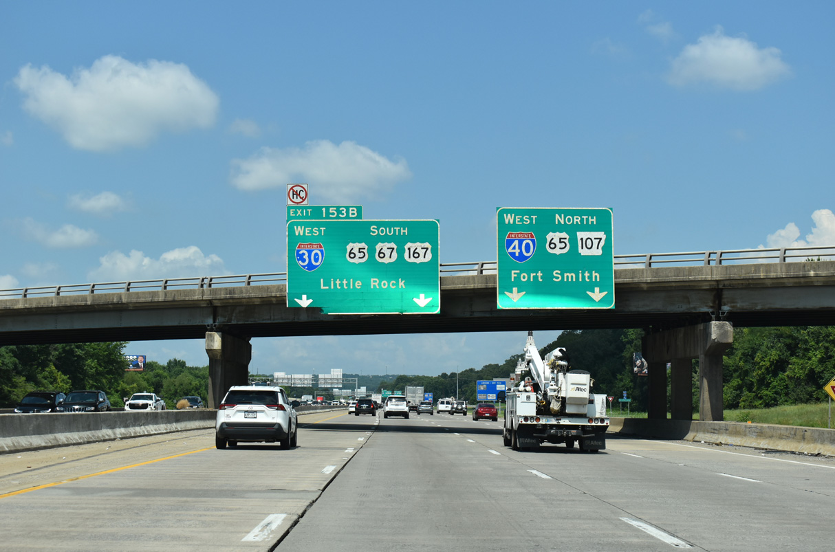 I-40/US 67 west at I-30 - North Little Rock, AR