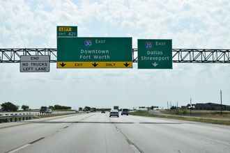 Interstate 20 east at IH 30 outside Fort Worth, Texas