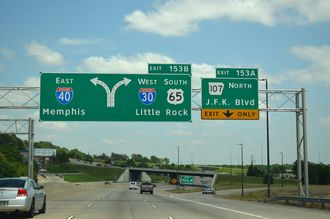 I-40/US 65 east at I-30 in 2014