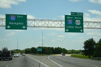 I-40/US 65 east at I-30 in 2014