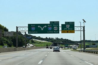 I-40/US 65 East at I-30/US 67-167 in North Little Rock, AR