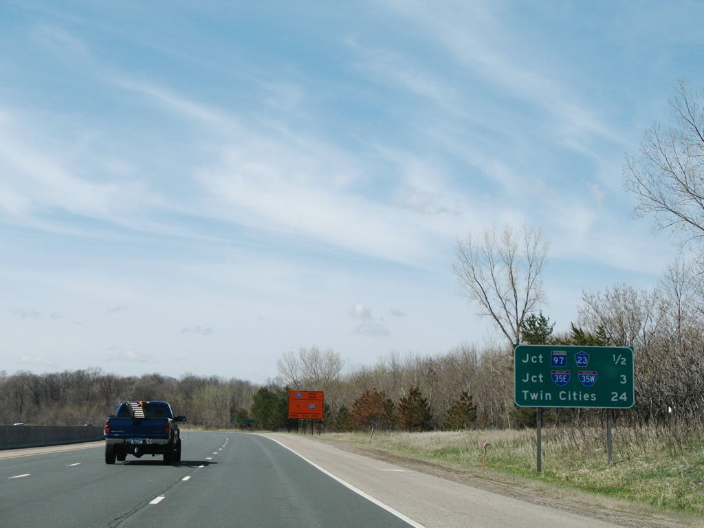 I-35 south at MN 97 - Columbus