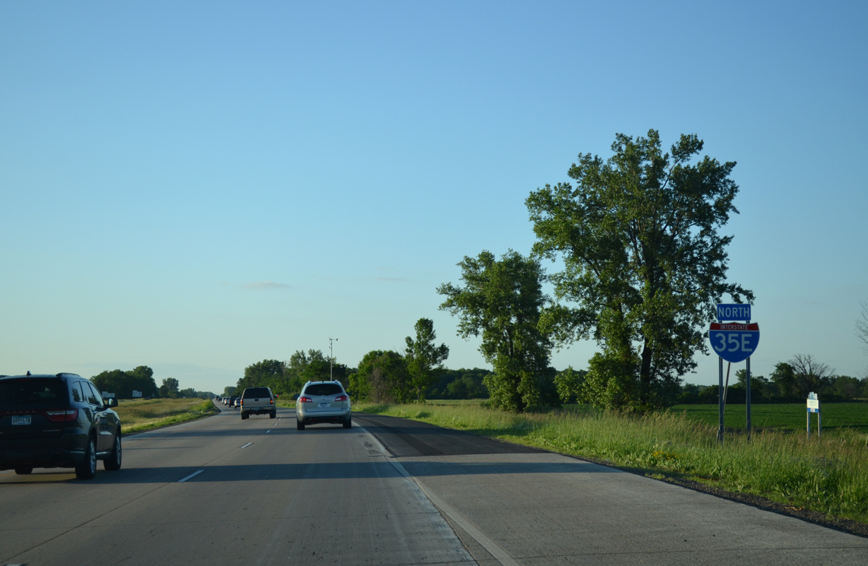 I-35E north at I-35 - Columbus, MN