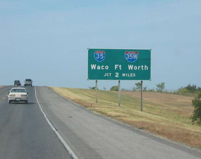 IH 35E south at IH 35/35W - 2002