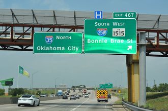 IH 35E north at IH 35/35W - Denton, TX