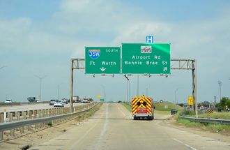 IH 35E north at IH 35/35W - Denton, TX