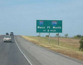 IH 35E south at IH 35/35W - 2002