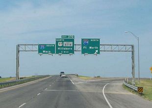 IH 35E south at IH 35/35W - 2002