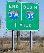 I-35W north at I-35/35E - 2007