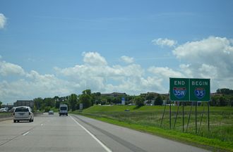 I-35W south at I-35 - Burnsville, MN