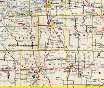 Southern Minnesota - 1961 Minnesota Official Highway Map