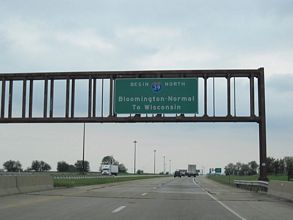 I-39/US 51 north after I-55 - Normal, IL