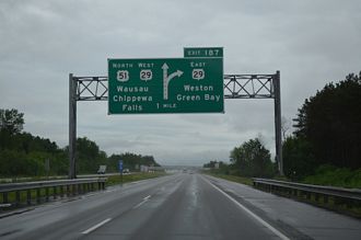 I-39/US 51 north at Wis 29 - Rib Mountain