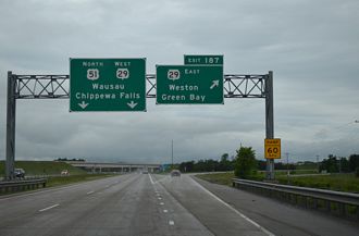 I-39/US 51 north at Wis 29 - Rib Mountain