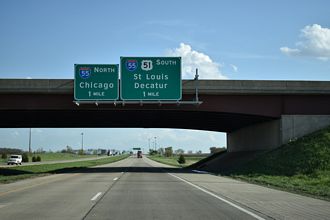 I-39/US 51 south at I-55 - Normal, IL
