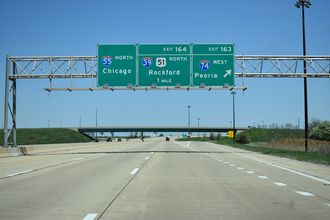 I-55/74-US 51 north at I-39 - Normal, IL