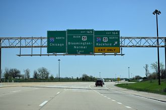 I-55/US 51 north at I-39 - Normal, IL