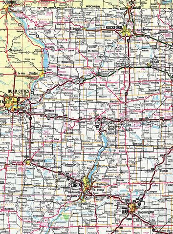 Northwest Illinois - 1986 Gousha North American Road Atlas.