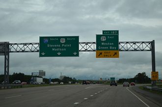US 51/Wis 29 south at I-39 - Rib Mountain