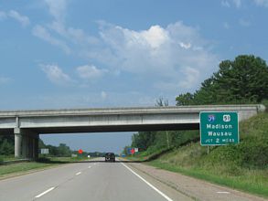 Wis 29 west at I-39/US 51 - Rothschild