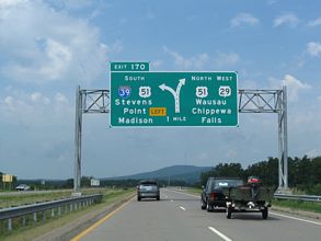 Wis 29 west at I-39/US 51 - Rothschild