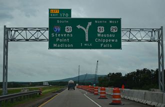 Wis 29 west at I-39/US 51 - Rothschild