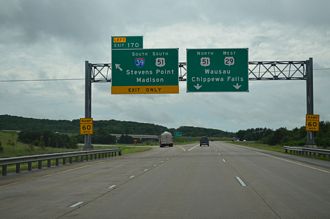 Wis 29 west at I-39/US 51 - Rib Mountain