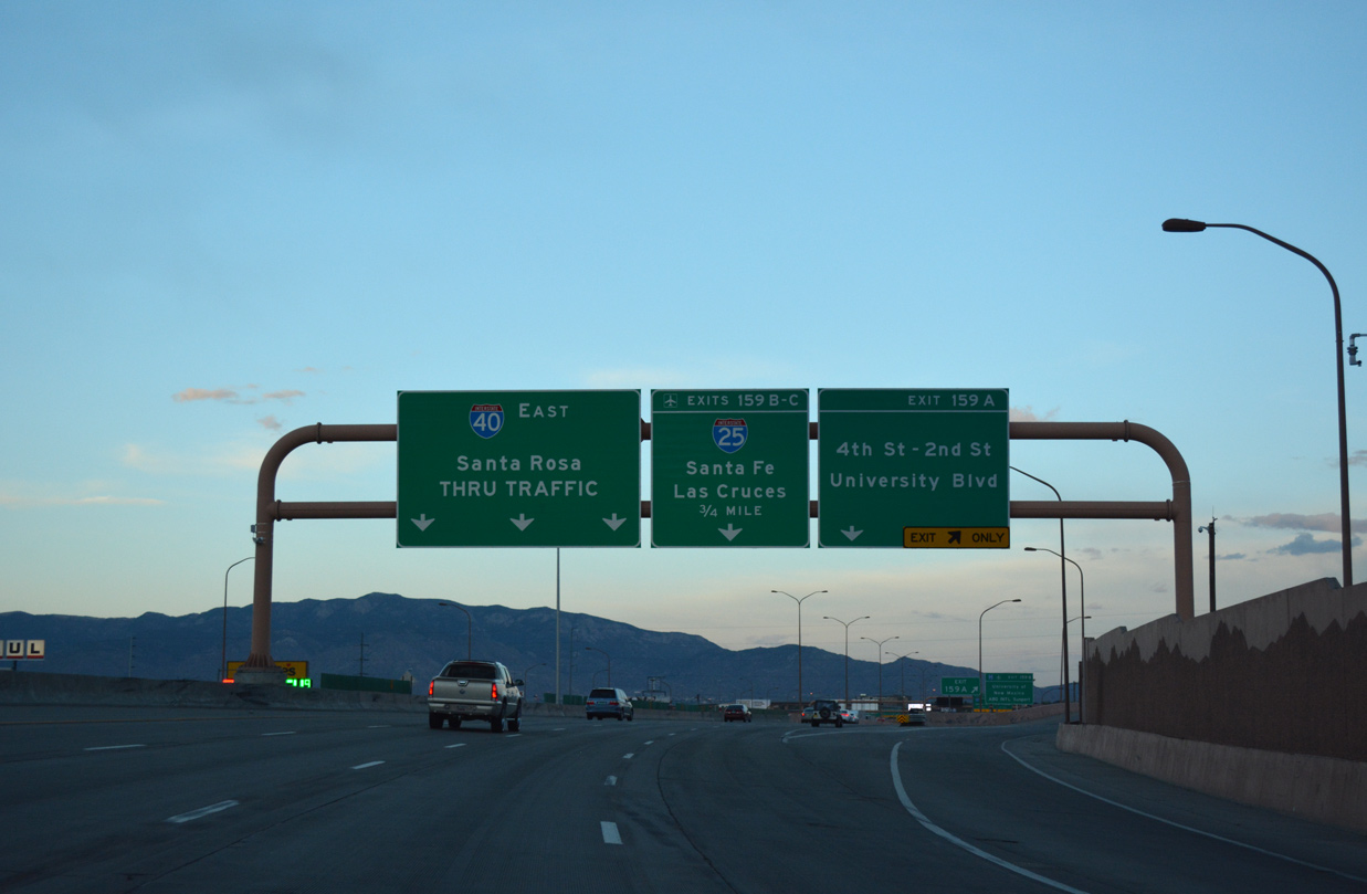 I-40 east at the Big I - Albuquerque, NM