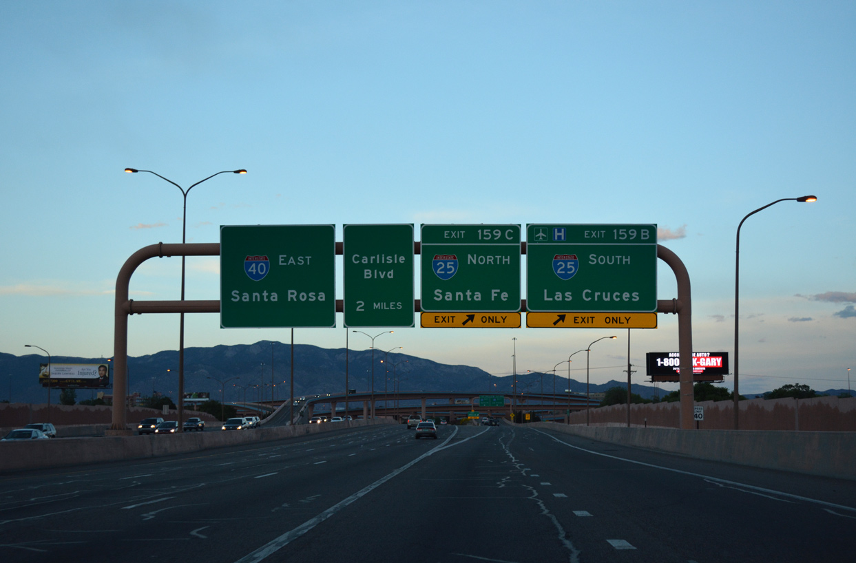 I-40 east at the Big I - Albuquerque, NM